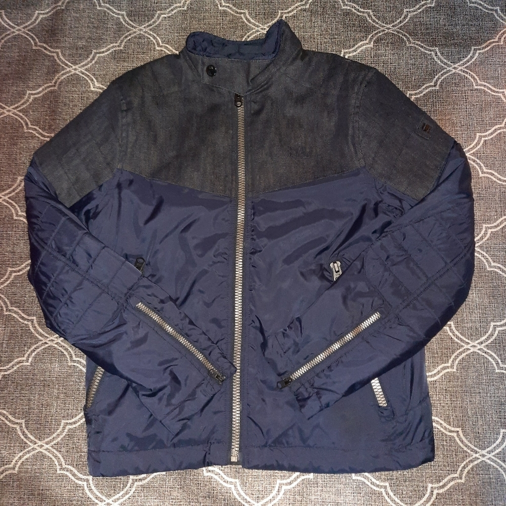 Raw1 Navy&Black Zip front medium weight men's jacket medium SO STYLISH!